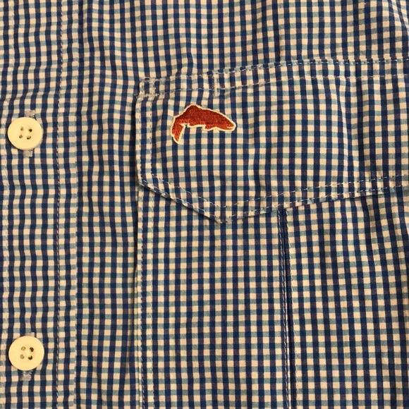 SIMMS blue plaid mens fishing shirt Sz M long sleeve Excellent! - Picture 4 of 9